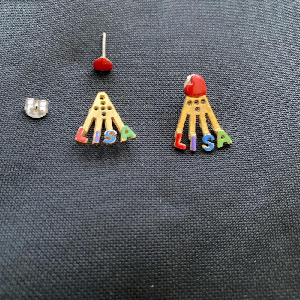 Vintage 80’s Earrings rainbow Pride colors LISA earrings
